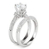 Alamode Rhodium Brass Ring with AAA Grade CZ in Clear - Alamode - Flyclothing LLC