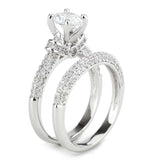 Alamode Rhodium Brass Ring with AAA Grade CZ in Clear - Alamode - Flyclothing LLC