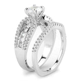 Alamode Rhodium Brass Ring with AAA Grade CZ in Clear - Alamode - Flyclothing LLC