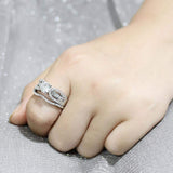 Alamode Rhodium Brass Ring with AAA Grade CZ in Clear - Alamode - Flyclothing LLC