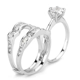 Alamode Rhodium Brass Ring with AAA Grade CZ in Clear - Alamode - Flyclothing LLC