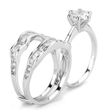 Alamode Rhodium Brass Ring with AAA Grade CZ in Clear - Alamode - Flyclothing LLC