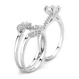 Alamode Rhodium Brass Ring with AAA Grade CZ in Clear - Alamode - Flyclothing LLC