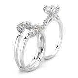 Alamode Rhodium Brass Ring with AAA Grade CZ in Clear - Alamode - Flyclothing LLC