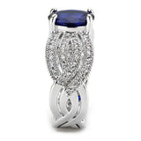 Alamode Rhodium Brass Ring with Synthetic Spinel in London Blue - Alamode - Flyclothing LLC
