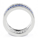 Alamode Rhodium Brass Ring with Synthetic Spinel in London Blue - Alamode