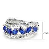 Alamode Rhodium Brass Ring with Synthetic Spinel in London Blue - Alamode - Flyclothing LLC
