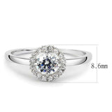 Alamode Rhodium Brass Ring with AAA Grade CZ in Clear - Alamode - Flyclothing LLC