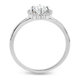 Alamode Rhodium Brass Ring with AAA Grade CZ in Clear - Alamode - Flyclothing LLC