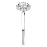 Alamode Rhodium Brass Ring with AAA Grade CZ in Clear - Alamode - Flyclothing LLC