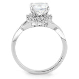 Alamode Rhodium Brass Ring with AAA Grade CZ in Clear - Alamode - Flyclothing LLC