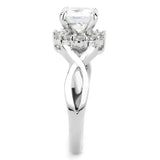Alamode Rhodium Brass Ring with AAA Grade CZ in Clear - Alamode - Flyclothing LLC