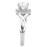 Alamode Rhodium Brass Ring with AAA Grade CZ in Clear - Alamode - Flyclothing LLC