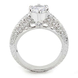 Alamode Rhodium Brass Ring with AAA Grade CZ in Clear - Alamode - Flyclothing LLC