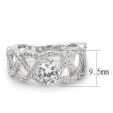 Alamode Rhodium Brass Ring with AAA Grade CZ in Clear - Alamode - Flyclothing LLC