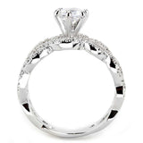 Alamode Rhodium Brass Ring with AAA Grade CZ in Clear - Alamode - Flyclothing LLC