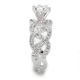 Alamode Rhodium Brass Ring with AAA Grade CZ in Clear - Alamode - Flyclothing LLC