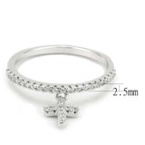 Alamode Rhodium Brass Ring with AAA Grade CZ in Clear - Alamode - Flyclothing LLC