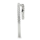 Alamode Rhodium Brass Ring with AAA Grade CZ in Clear - Alamode - Flyclothing LLC