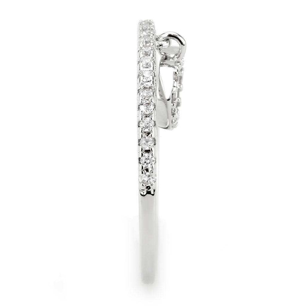 Alamode Rhodium Brass Ring with AAA Grade CZ in Clear - Alamode - Flyclothing LLC