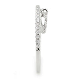 Alamode Rhodium Brass Ring with AAA Grade CZ in Clear - Alamode - Flyclothing LLC