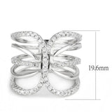 Alamode Rhodium Brass Ring with AAA Grade CZ in Clear - Alamode - Flyclothing LLC