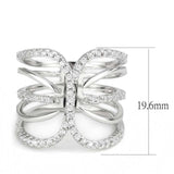 Alamode Rhodium Brass Ring with AAA Grade CZ in Clear - Alamode - Flyclothing LLC