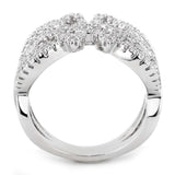 Alamode Rhodium Brass Ring with AAA Grade CZ in Clear - Alamode - Flyclothing LLC
