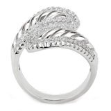 Alamode Rhodium Brass Ring with AAA Grade CZ in Clear - Alamode - Flyclothing LLC