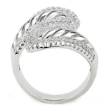 Alamode Rhodium Brass Ring with AAA Grade CZ in Clear - Alamode - Flyclothing LLC