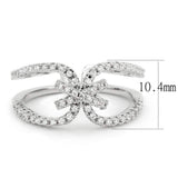 Alamode Rhodium Brass Ring with AAA Grade CZ in Clear - Alamode - Flyclothing LLC
