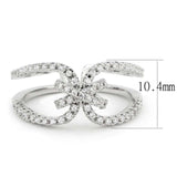 Alamode Rhodium Brass Ring with AAA Grade CZ in Clear - Alamode - Flyclothing LLC
