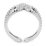Alamode Rhodium Brass Ring with AAA Grade CZ in Clear - Alamode - Flyclothing LLC