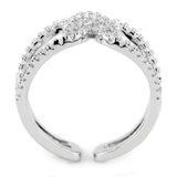Alamode Rhodium Brass Ring with AAA Grade CZ in Clear - Alamode - Flyclothing LLC