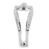 Alamode Rhodium Brass Ring with AAA Grade CZ in Clear - Alamode - Flyclothing LLC