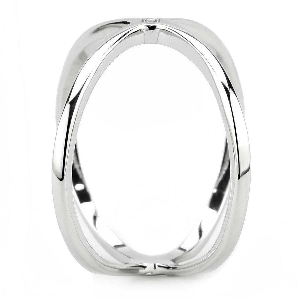 Alamode Rhodium Brass Ring with AAA Grade CZ in Clear - Alamode - Flyclothing LLC