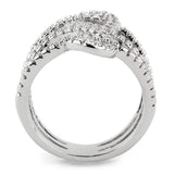 Alamode Rhodium Brass Ring with AAA Grade CZ in Clear - Alamode - Flyclothing LLC
