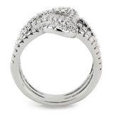 Alamode Rhodium Brass Ring with AAA Grade CZ in Clear - Alamode - Flyclothing LLC
