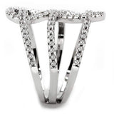 Alamode Rhodium Brass Ring with AAA Grade CZ in Clear - Alamode - Flyclothing LLC