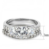 Alamode Rhodium Brass Ring with AAA Grade CZ in Clear - Alamode - Flyclothing LLC