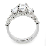 Alamode Rhodium Brass Ring with AAA Grade CZ in Clear - Alamode - Flyclothing LLC