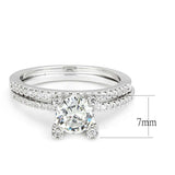 Alamode Rhodium Brass Ring with AAA Grade CZ in Clear - Alamode - Flyclothing LLC