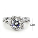 Alamode Rhodium Brass Ring with AAA Grade CZ in Clear - Alamode - Flyclothing LLC
