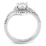 Alamode Rhodium Brass Ring with AAA Grade CZ in Clear - Alamode - Flyclothing LLC