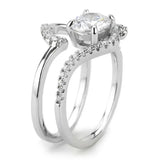 Alamode Rhodium Brass Ring with AAA Grade CZ in Clear - Alamode - Flyclothing LLC