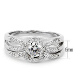 Alamode Rhodium Brass Ring with AAA Grade CZ in Clear - Alamode - Flyclothing LLC