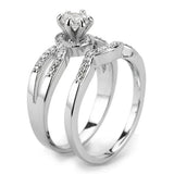 Alamode Rhodium Brass Ring with AAA Grade CZ in Clear - Alamode - Flyclothing LLC