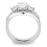 Alamode Rhodium Brass Ring with AAA Grade CZ in Clear - Alamode - Flyclothing LLC