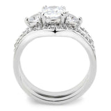 Alamode Rhodium Brass Ring with AAA Grade CZ in Clear - Alamode - Flyclothing LLC