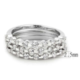 Alamode Rhodium Brass Ring with AAA Grade CZ in Clear - Alamode - Flyclothing LLC